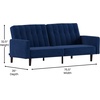 image:imageFlash Furniture Carter Premium Tufted Split Back Sofa Futon Navy Velvet Upholstery  Solid Wood Legs  Convertible Sleeper Couch for Small SpacesNavy
