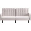 image:imageFlash Furniture Carter Premium Tufted Split Back Sofa Futon Navy Velvet Upholstery  Solid Wood Legs  Convertible Sleeper Couch for Small SpacesStone