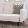 image:imageFlash Furniture Carter Premium Tufted Split Back Sofa Futon Navy Velvet Upholstery  Solid Wood Legs  Convertible Sleeper Couch for Small SpacesStone