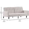image:imageFlash Furniture Carter Premium Tufted Split Back Sofa Futon Navy Velvet Upholstery  Solid Wood Legs  Convertible Sleeper Couch for Small SpacesStone
