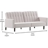image:imageFlash Furniture Carter Premium Tufted Split Back Sofa Futon Navy Velvet Upholstery  Solid Wood Legs  Convertible Sleeper Couch for Small SpacesStone