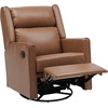 image:imageFlash Furniture Cash Swivel Manual Glider Rocker Recliner Chair USBUSBC Charging Ports 270 Degree Swivel Perfect for Living Room or Nursery OffWhite BoucleCognac Leathersoft