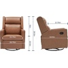 image:imageFlash Furniture Cash Swivel Manual Glider Rocker Recliner Chair USBUSBC Charging Ports 270 Degree Swivel Perfect for Living Room or Nursery OffWhite BoucleCognac Leathersoft