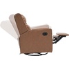image:imageFlash Furniture Cash Swivel Manual Glider Rocker Recliner Chair USBUSBC Charging Ports 270 Degree Swivel Perfect for Living Room or Nursery OffWhite BoucleCognac Leathersoft