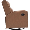 image:imageFlash Furniture Cash Swivel Manual Glider Rocker Recliner Chair USBUSBC Charging Ports 270 Degree Swivel Perfect for Living Room or Nursery OffWhite BoucleCognac Leathersoft