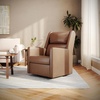 image:imageFlash Furniture Cash Swivel Manual Glider Rocker Recliner Chair USBUSBC Charging Ports 270 Degree Swivel Perfect for Living Room or Nursery OffWhite BoucleCognac Leathersoft