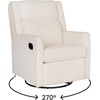 image:imageFlash Furniture Cash Swivel Manual Glider Rocker Recliner Chair USBUSBC Charging Ports 270 Degree Swivel Perfect for Living Room or Nursery OffWhite BoucleOffwhite Boucle