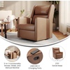 image:imageFlash Furniture Cash Swivel Manual Glider Rocker Recliner Chair USBUSBC Charging Ports 270 Degree Swivel Perfect for Living Room or Nursery OffWhite BoucleCognac Leathersoft