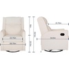 image:imageFlash Furniture Cash Swivel Manual Glider Rocker Recliner Chair USBUSBC Charging Ports 270 Degree Swivel Perfect for Living Room or Nursery OffWhite BoucleOffwhite Boucle