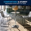 image:imageFlash Furniture Chad 235 Round Glass Cocktail Table with Adjustable Height Frame Bar Height Table for Commercial or Residential Use ClearChrome