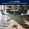image:imageFlash Furniture Chad 235 Round Glass Cocktail Table with Adjustable Height Frame Bar Height Table for Commercial or Residential Use ClearChrome