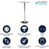 image:imageFlash Furniture Chad 235 Round Glass Cocktail Table with Adjustable Height Frame Bar Height Table for Commercial or Residential Use ClearChrome
