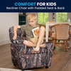 image:imageFlash Furniture Chandler LeatherSoft Kids Recliner with Cup Holder and Safety Recline Contemporary Reclining Chair for Kids Supports up to 90 lbs BlackCamouflage Fabric