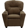 image:imageFlash Furniture Chandler LeatherSoft Kids Recliner with Cup Holder and Safety Recline Contemporary Reclining Chair for Kids Supports up to 90 lbs BlackBrown Microfiber