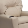 image:imageFlash Furniture Chandler LeatherSoft Kids Recliner with Cup Holder and Safety Recline Contemporary Reclining Chair for Kids Supports up to 90 lbs BlackBeige Vinyl