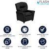 image:imageFlash Furniture Chandler LeatherSoft Kids Recliner with Cup Holder and Safety Recline Contemporary Reclining Chair for Kids Supports up to 90 lbs BlackBlack Leathersoft