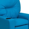 image:imageFlash Furniture Chandler LeatherSoft Kids Recliner with Cup Holder and Safety Recline Contemporary Reclining Chair for Kids Supports up to 90 lbs BlackTurquoise Vinyl