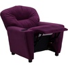 image:imageFlash Furniture Chandler LeatherSoft Kids Recliner with Cup Holder and Safety Recline Contemporary Reclining Chair for Kids Supports up to 90 lbs BlackPurple Microfiber