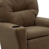 image:imageFlash Furniture Chandler LeatherSoft Kids Recliner with Cup Holder and Safety Recline Contemporary Reclining Chair for Kids Supports up to 90 lbs BlackBrown Microfiber