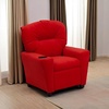 image:imageFlash Furniture Chandler LeatherSoft Kids Recliner with Cup Holder and Safety Recline Contemporary Reclining Chair for Kids Supports up to 90 lbs BlackRed Microfiber