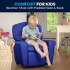 image:imageFlash Furniture Chandler LeatherSoft Kids Recliner with Cup Holder and Safety Recline Contemporary Reclining Chair for Kids Supports up to 90 lbs BlackBlue Vinyl
