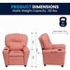 image:imageFlash Furniture Chandler LeatherSoft Kids Recliner with Cup Holder and Safety Recline Contemporary Reclining Chair for Kids Supports up to 90 lbs BlackPink Vinyl