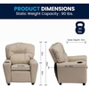 image:imageFlash Furniture Chandler LeatherSoft Kids Recliner with Cup Holder and Safety Recline Contemporary Reclining Chair for Kids Supports up to 90 lbs BlackBeige Vinyl