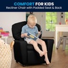 image:imageFlash Furniture Chandler LeatherSoft Kids Recliner with Cup Holder and Safety Recline Contemporary Reclining Chair for Kids Supports up to 90 lbs BlackBlack Leathersoft