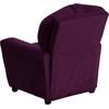 image:imageFlash Furniture Chandler LeatherSoft Kids Recliner with Cup Holder and Safety Recline Contemporary Reclining Chair for Kids Supports up to 90 lbs BlackPurple Microfiber