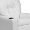 image:imageFlash Furniture Chandler LeatherSoft Kids Recliner with Cup Holder and Safety Recline Contemporary Reclining Chair for Kids Supports up to 90 lbs BlackWhite Vinyl