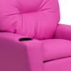 image:imageFlash Furniture Chandler LeatherSoft Kids Recliner with Cup Holder and Safety Recline Contemporary Reclining Chair for Kids Supports up to 90 lbs BlackHot Pink Vinyl