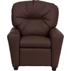 image:imageFlash Furniture Chandler LeatherSoft Kids Recliner with Cup Holder and Safety Recline Contemporary Reclining Chair for Kids Supports up to 90 lbs BlackBrown Leathersoft