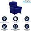 image:imageFlash Furniture Chandler LeatherSoft Kids Recliner with Cup Holder and Safety Recline Contemporary Reclining Chair for Kids Supports up to 90 lbs BlackBlue Microfiber
