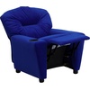 image:imageFlash Furniture Chandler LeatherSoft Kids Recliner with Cup Holder and Safety Recline Contemporary Reclining Chair for Kids Supports up to 90 lbs BlackBlue Microfiber