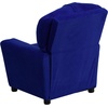 image:imageFlash Furniture Chandler LeatherSoft Kids Recliner with Cup Holder and Safety Recline Contemporary Reclining Chair for Kids Supports up to 90 lbs BlackBlue Microfiber