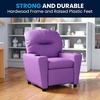 image:imageFlash Furniture Chandler LeatherSoft Kids Recliner with Cup Holder and Safety Recline Contemporary Reclining Chair for Kids Supports up to 90 lbs BlackLavender Vinyl