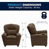image:imageFlash Furniture Chandler LeatherSoft Kids Recliner with Cup Holder and Safety Recline Contemporary Reclining Chair for Kids Supports up to 90 lbs BlackBrown Microfiber