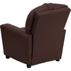 image:imageFlash Furniture Chandler LeatherSoft Kids Recliner with Cup Holder and Safety Recline Contemporary Reclining Chair for Kids Supports up to 90 lbs BlackBrown Leathersoft