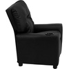 image:imageFlash Furniture Chandler LeatherSoft Kids Recliner with Cup Holder and Safety Recline Contemporary Reclining Chair for Kids Supports up to 90 lbs BlackBlack Leathersoft