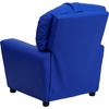 image:imageFlash Furniture Chandler LeatherSoft Kids Recliner with Cup Holder and Safety Recline Contemporary Reclining Chair for Kids Supports up to 90 lbs BlackBlue Vinyl
