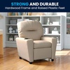 image:imageFlash Furniture Chandler LeatherSoft Kids Recliner with Cup Holder and Safety Recline Contemporary Reclining Chair for Kids Supports up to 90 lbs BlackBeige Vinyl