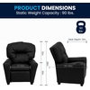 image:imageFlash Furniture Chandler LeatherSoft Kids Recliner with Cup Holder and Safety Recline Contemporary Reclining Chair for Kids Supports up to 90 lbs BlackBlack Leathersoft