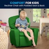 image:imageFlash Furniture Chandler LeatherSoft Kids Recliner with Cup Holder and Safety Recline Contemporary Reclining Chair for Kids Supports up to 90 lbs BlackGreen Vinyl