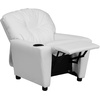 image:imageFlash Furniture Chandler LeatherSoft Kids Recliner with Cup Holder and Safety Recline Contemporary Reclining Chair for Kids Supports up to 90 lbs BlackWhite Vinyl