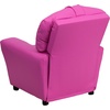 image:imageFlash Furniture Chandler LeatherSoft Kids Recliner with Cup Holder and Safety Recline Contemporary Reclining Chair for Kids Supports up to 90 lbs BlackHot Pink Vinyl