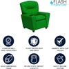 image:imageFlash Furniture Chandler LeatherSoft Kids Recliner with Cup Holder and Safety Recline Contemporary Reclining Chair for Kids Supports up to 90 lbs BlackGreen Vinyl