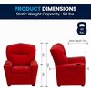 image:imageFlash Furniture Chandler LeatherSoft Kids Recliner with Cup Holder and Safety Recline Contemporary Reclining Chair for Kids Supports up to 90 lbs BlackRed Microfiber