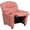 image:imageFlash Furniture Chandler LeatherSoft Kids Recliner with Cup Holder and Safety Recline Contemporary Reclining Chair for Kids Supports up to 90 lbs BlackPink Vinyl
