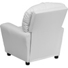 image:imageFlash Furniture Chandler LeatherSoft Kids Recliner with Cup Holder and Safety Recline Contemporary Reclining Chair for Kids Supports up to 90 lbs BlackWhite Vinyl