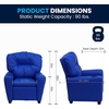 image:imageFlash Furniture Chandler LeatherSoft Kids Recliner with Cup Holder and Safety Recline Contemporary Reclining Chair for Kids Supports up to 90 lbs BlackBlue Vinyl